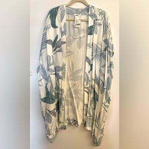 Roots Clearwater Kimono, Leaf print, Plus size, NWT